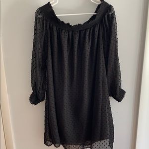 Only wore once black polka dot dress